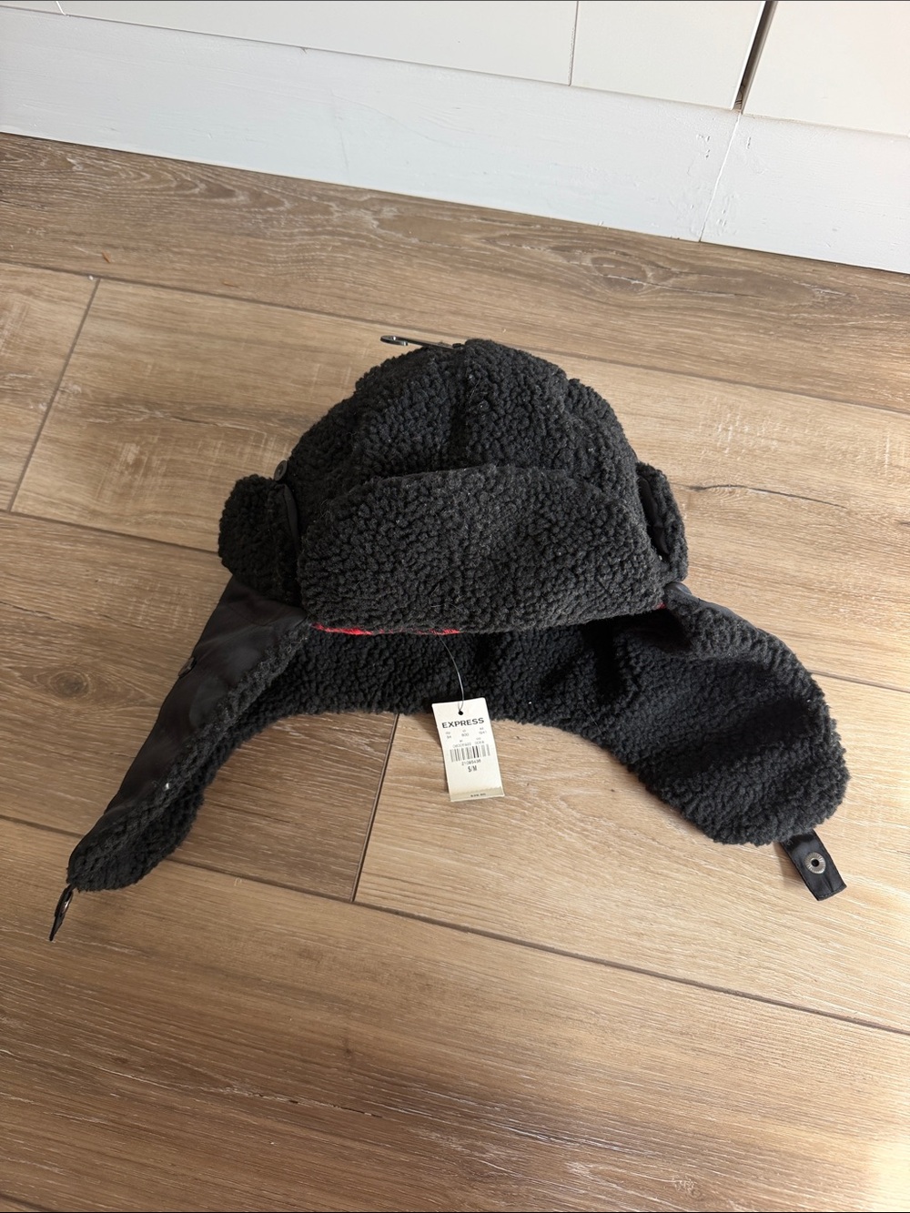 Black Sherpa Trapper Hat - Express